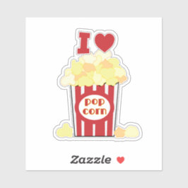 I Liebe Popcorn-Aufkleber Aufkleber