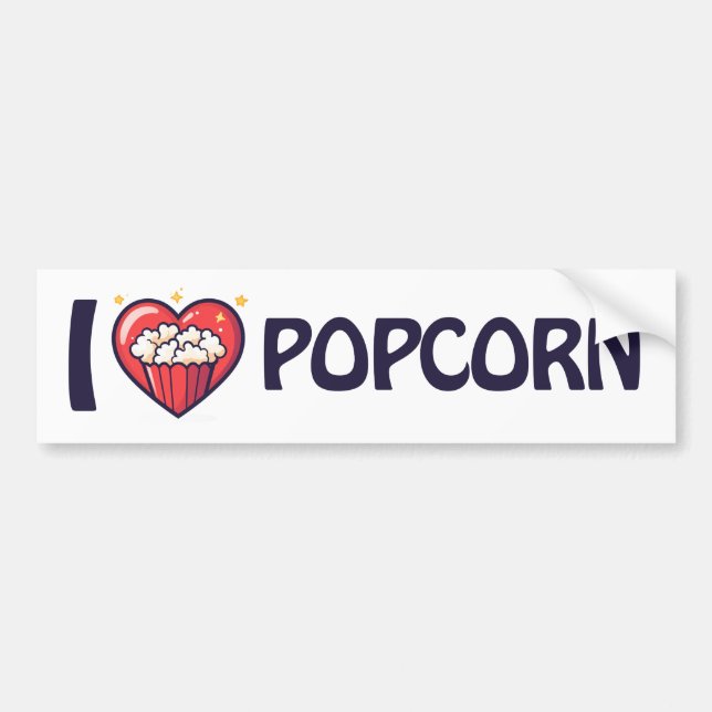 I Liebe Popcorn Autoaufkleber (Vorne)