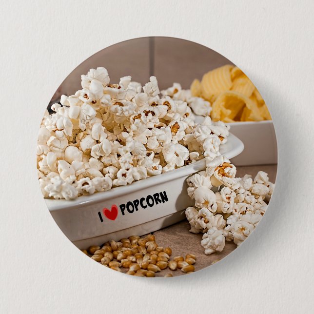 I Liebe Popcorn Button (Vorderseite)