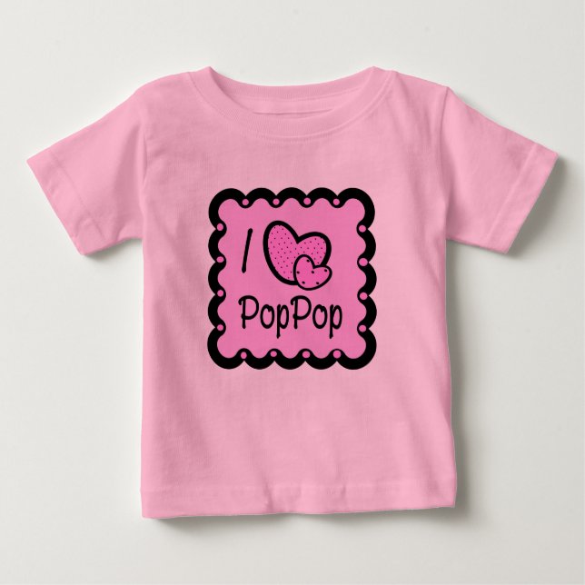 I Liebe PopPop niedlicher T - Shirt (Vorderseite)