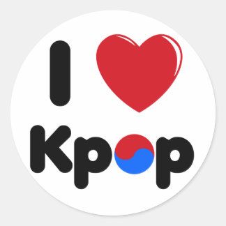 I Liebe-Popsticker Runder Aufkleber