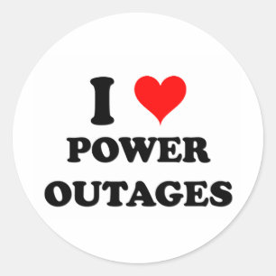 I Liebe Power-Ausfälle Runder Aufkleber