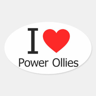 I Liebe Power Ollies Ovaler Aufkleber