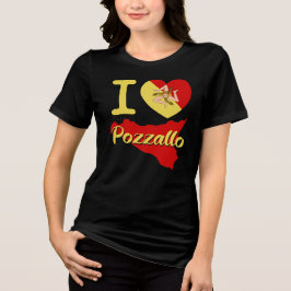 I Liebe Pozzallo ( I sizilianisches Herz Pozzallo) Tri-Blend Shirt