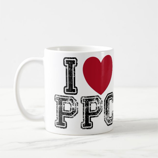I Liebe PPC-Kaffee-Tasse Kaffeetasse (Links)