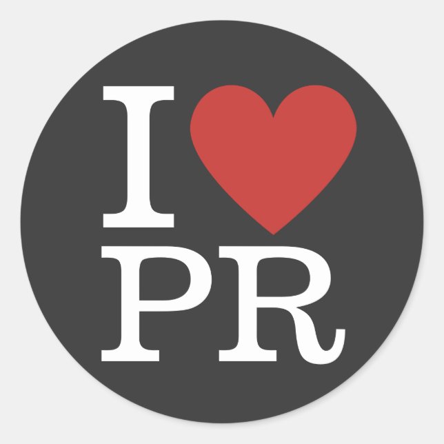 I ❤️ Liebe PR (für Mitarbeiter) KUNSTBAR Runder Aufkleber (Vorderseite)