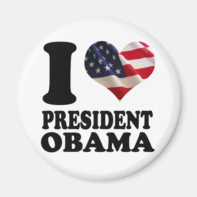 I Liebe Präsident Obama Magnet (Vorne)