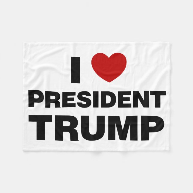 I Liebe Präsident Trump Herz Fleecedecke (Vorderseite (Horizontal))