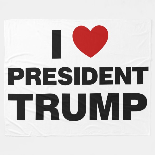 I Liebe Präsident Trump Herz Fleecedecke (Vorderseite (Horizontal))