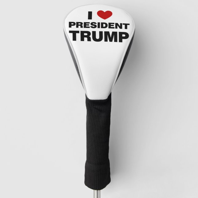 I Liebe Präsident Trump Herz Golf Headcover (Vorderseite)