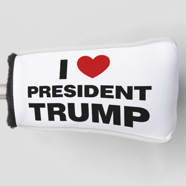 I Liebe Präsident Trump Herz Golf Headcover (Vorderseite)