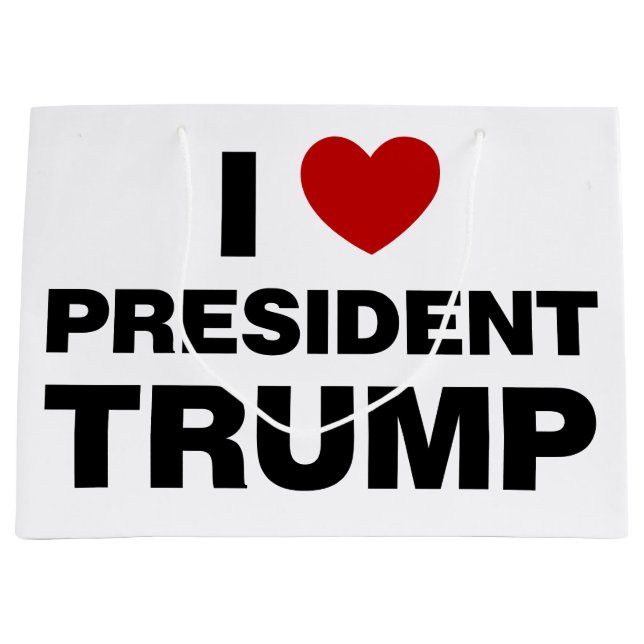 I Liebe Präsident Trump Herz Große Geschenktüte (Vorderseite)