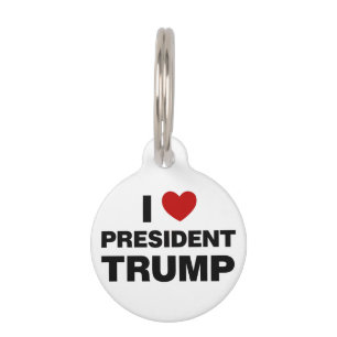 I Liebe Präsident Trump Herz Haustiermarke