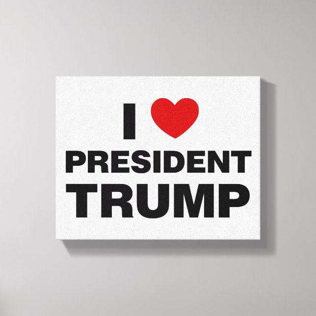 I Liebe Präsident Trump Herz Leinwanddruck (Vorderseite)