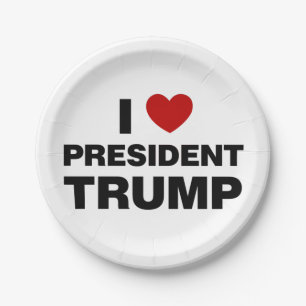 I Liebe Präsident Trump Herz Pappteller