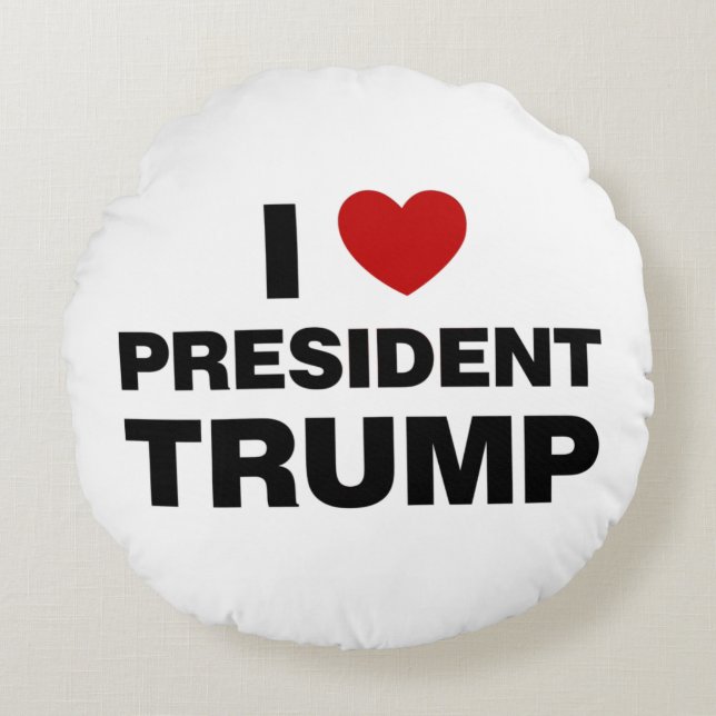 I Liebe Präsident Trump Herz Rundes Kissen (Vorderseite)