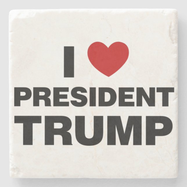 I Liebe Präsident Trump Herz Steinuntersetzer (Vorderseite)