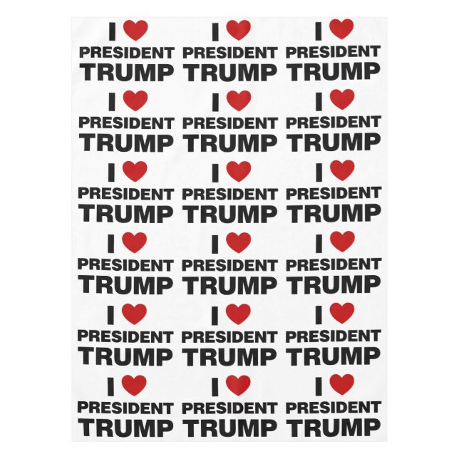 I Liebe Präsident Trump Herz Tischdecke (Vorderseite)