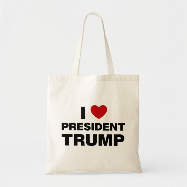 I Liebe Präsident Trump Herz Tragetasche (Vorne)