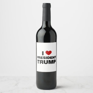 I Liebe Präsident Trump Herz Weinetikett