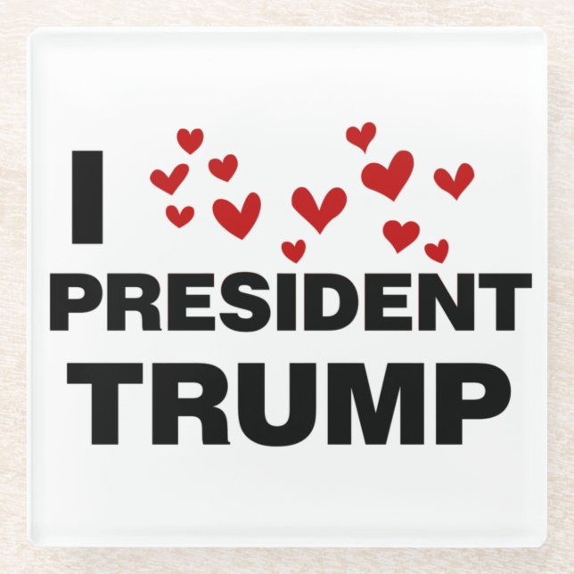 I Liebe Präsident Trump hört Glasuntersetzer (Vorderseite)
