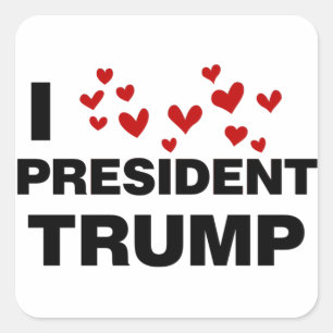 I Liebe Präsident Trump hört Quadratischer Aufkleber