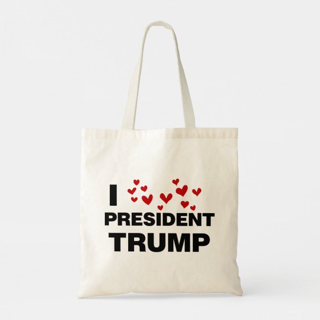 I Liebe Präsident Trump hört Tragetasche (Rückseite)