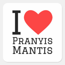 I Liebe prayis mantis Quadratischer Aufkleber