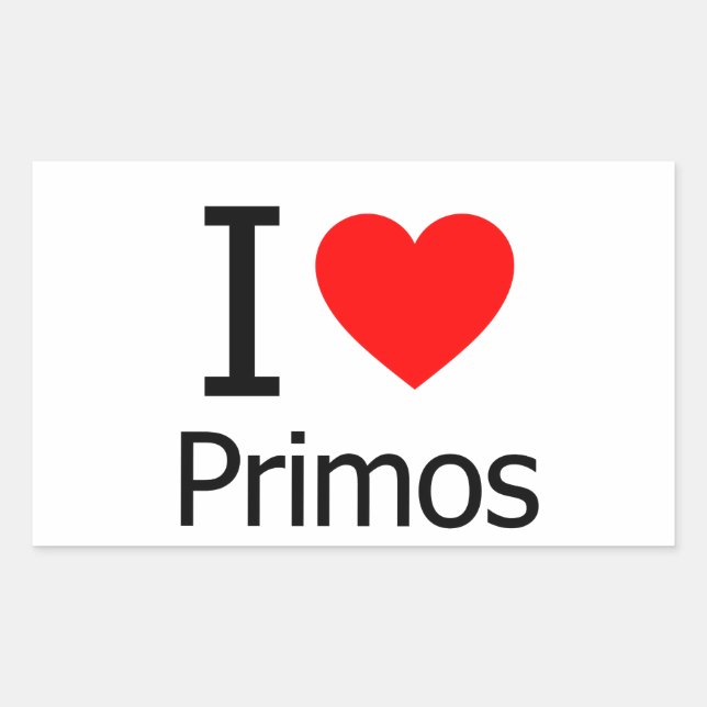 I Liebe Primos Rechteckiger Aufkleber (Vorderseite)