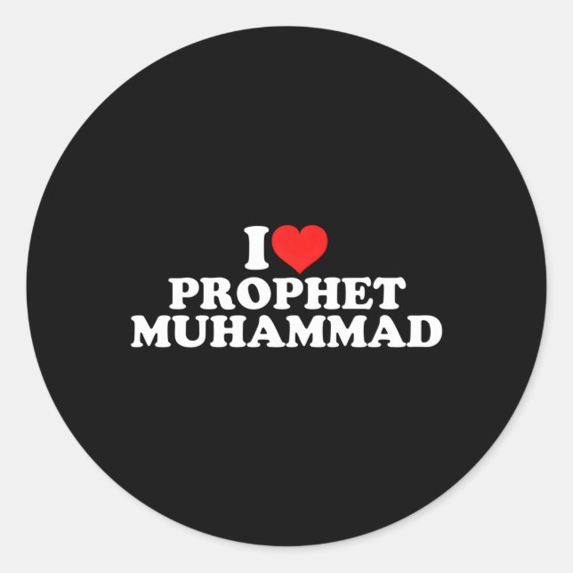 I Liebe Prophet Muhammad Runder Aufkleber (Vorderseite)