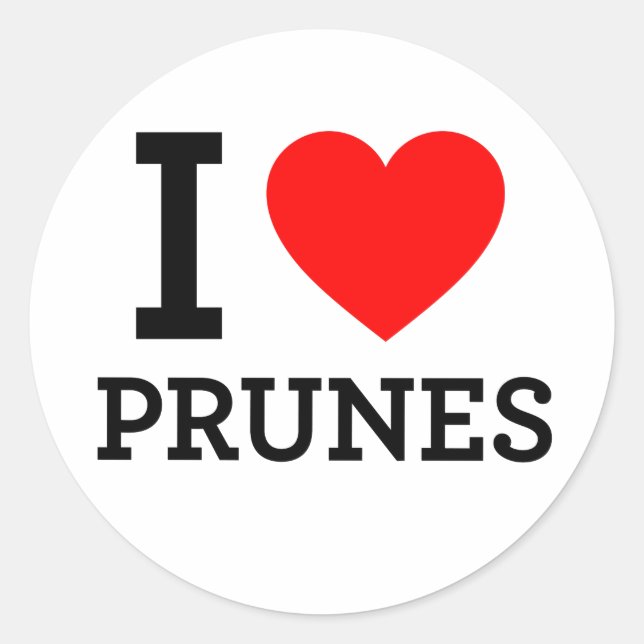 I Liebe Prunes Runder Aufkleber (Vorderseite)