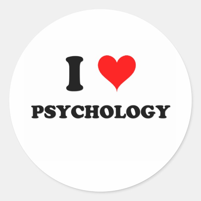 I Liebe Psychologie Runder Aufkleber (Vorderseite)