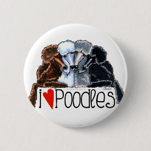 I Liebe-Pudel Button