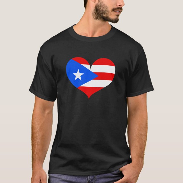 I Liebe Puerto Rico Flag T-Shirt (Vorderseite)
