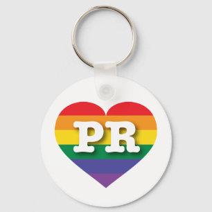 I Liebe Puerto Rico Rainbow Heart Schlüsselanhänger