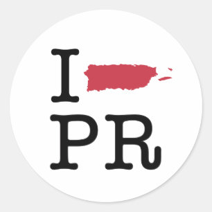 I Liebe Puerto Rico Runder Aufkleber