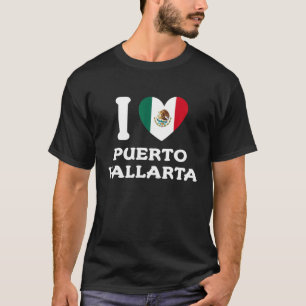 I Liebe Puerto Vallarta Herz - Mexiko Flagge T-Shirt
