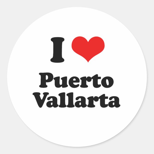 I Liebe Puerto Vallarta Tshirt Runder Aufkleber (Vorderseite)