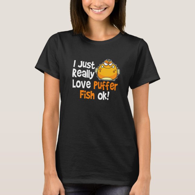 I Liebe Puffer Fisch Blasen Puffer Fisch T-Shirt (Vorderseite)