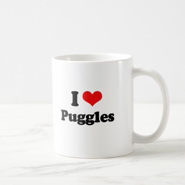 I Liebe Puggles Kaffeetasse (Rechts)