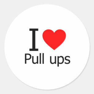 I Liebe Pull Ups Runder Aufkleber