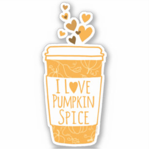 I Liebe Pumpkin Gewürzkaffee Aufkleber