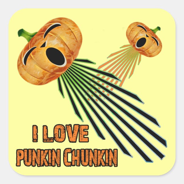 I Liebe Punkin Chunkin Quadratischer Aufkleber (Vorderseite)