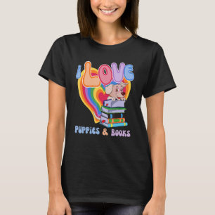 I Liebe Puppie & Books Rainbow Ästhetischer Sommer T-Shirt