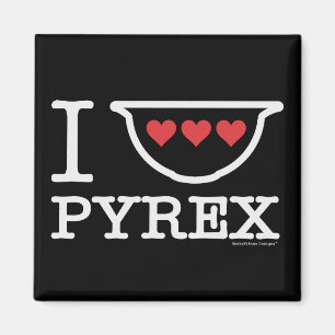 I Liebe Pyrex - mischende Schüssel mit den Herzen Magnet