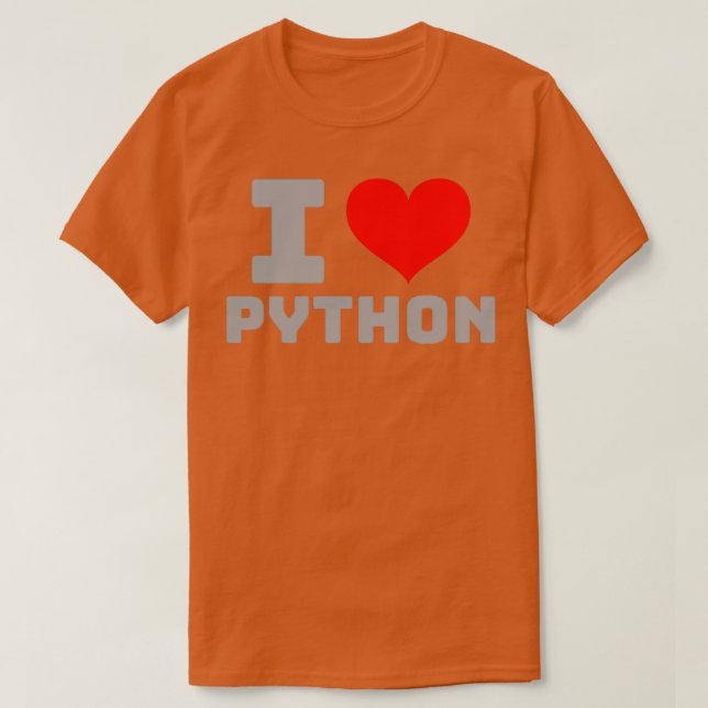 I Liebe Python T-Shirt (Design vorne)