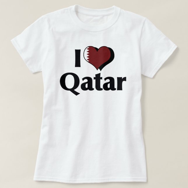 I Liebe Qatar Flag Shirt (Design vorne)