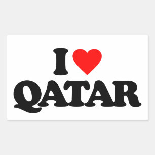 I LIEBE QATAR RECHTECKIGER AUFKLEBER
