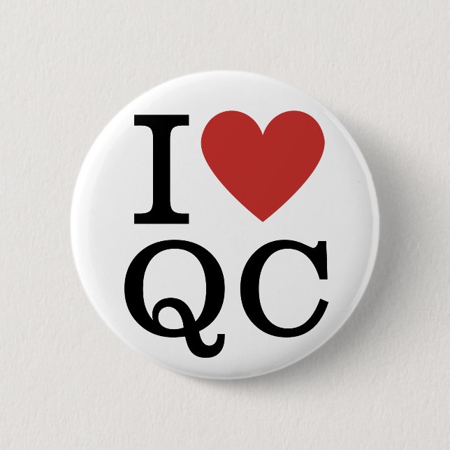 I ❤️ Liebe QC - Quality Kontrolle Dept Button Butt (Vorderseite)