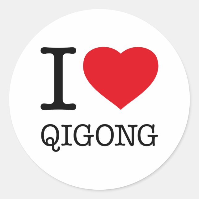 I LIEBE QI GONG RUNDER AUFKLEBER (Vorderseite)